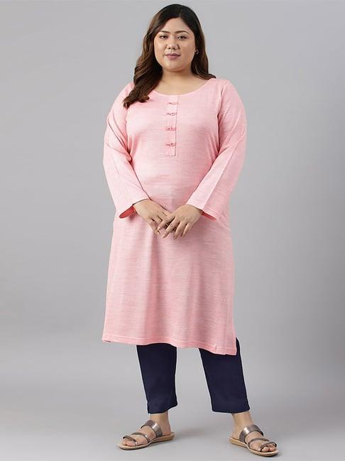 aurelia pink straight kurta