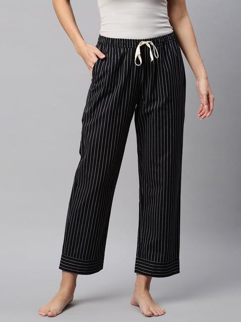 chemistry black cotton striped pyjamas