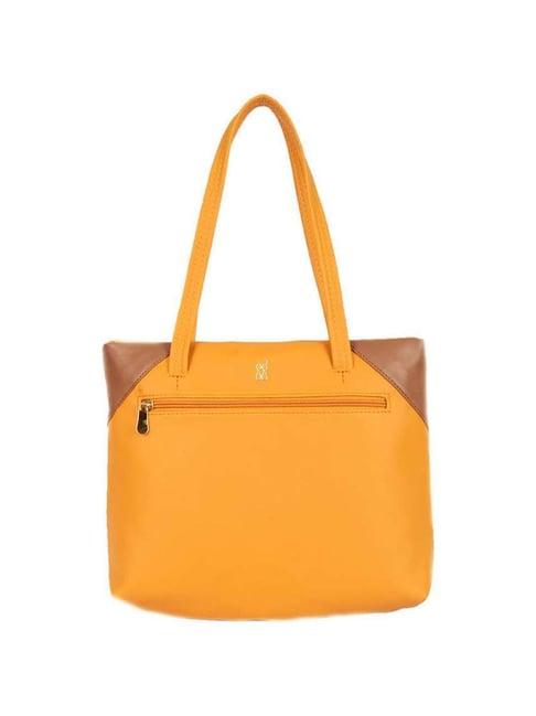 baggit yellow solid medium tote handbag