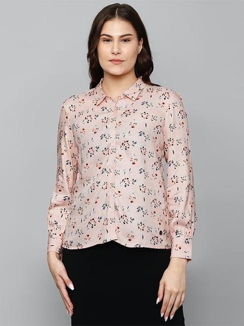 allen solly peach floral print shirt