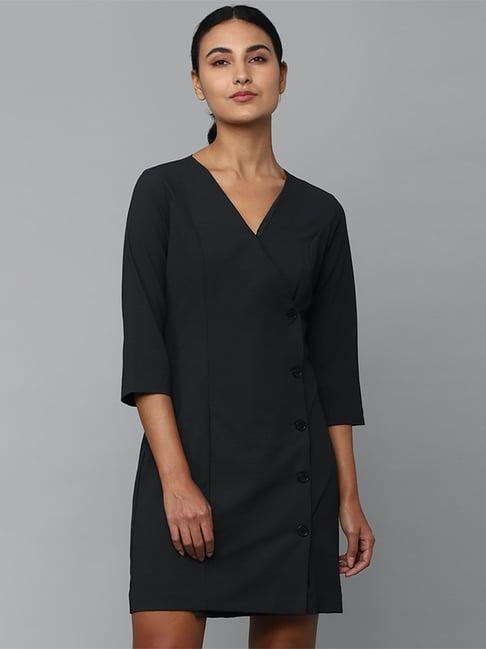 allen solly black a-line dress