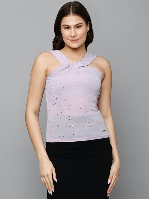 allen solly purple embellished top