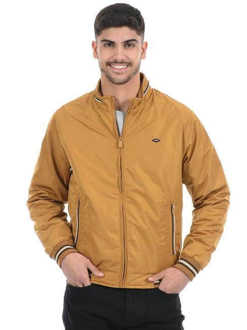 cloak & decker by monte carlo mustard regular fit bomber jacket