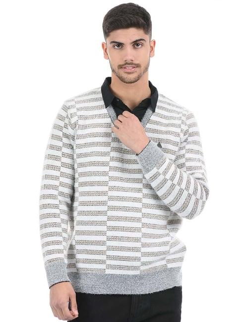 cloak & decker by monte carlo multicolor regular fit self design sweater