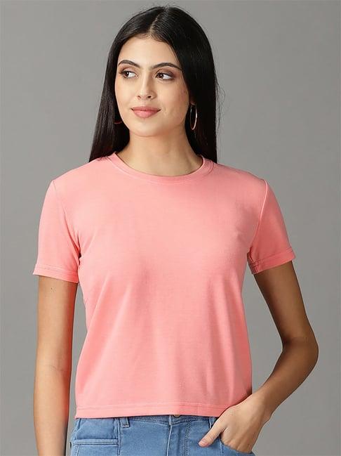 showoff peach cotton t-shirt