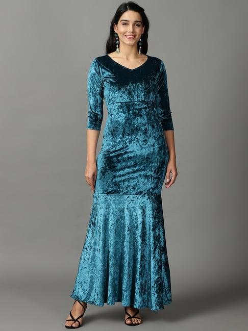 showoff turquoise maxi dress