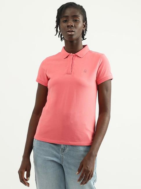 united colors of benetton coral regular fit t-shirt