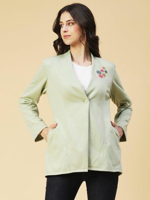 fashor green embroidery jacket