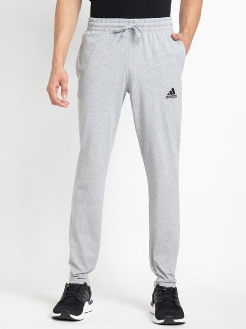 adidas grey cotton regular fit sports trackpants