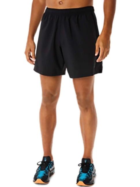 asics black regular fit sports shorts