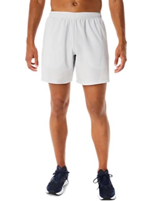 asics light grey regular fit sports shorts