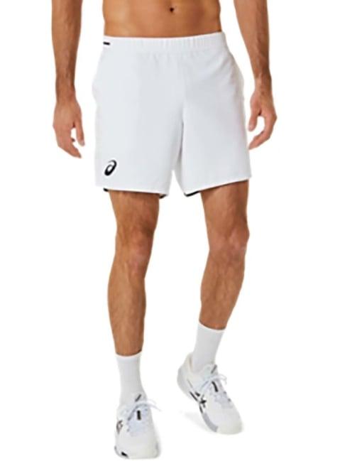 asics white regular fit sports shorts