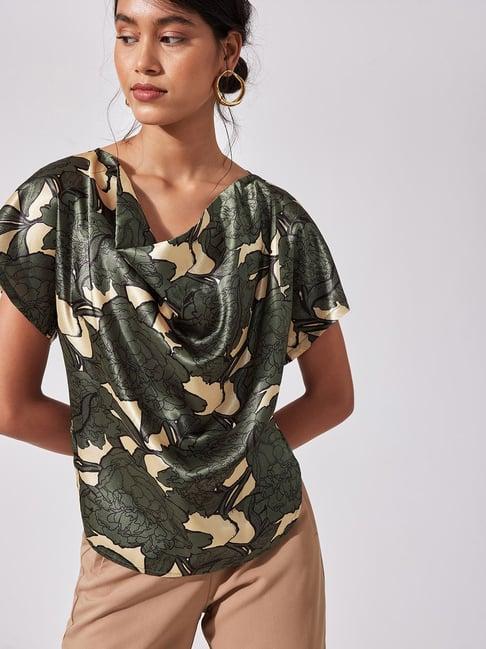 the label life green floral top