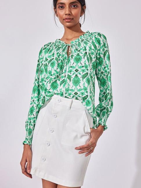 the label life green floral top