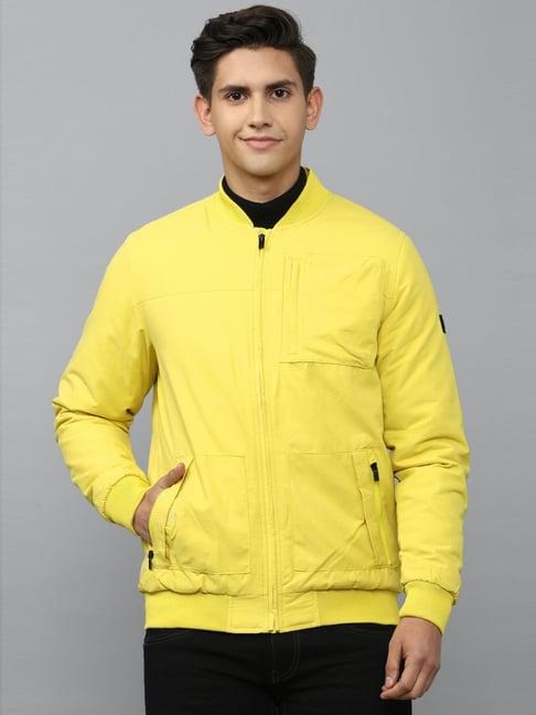 allen solly yellow cotton regular fit jacket