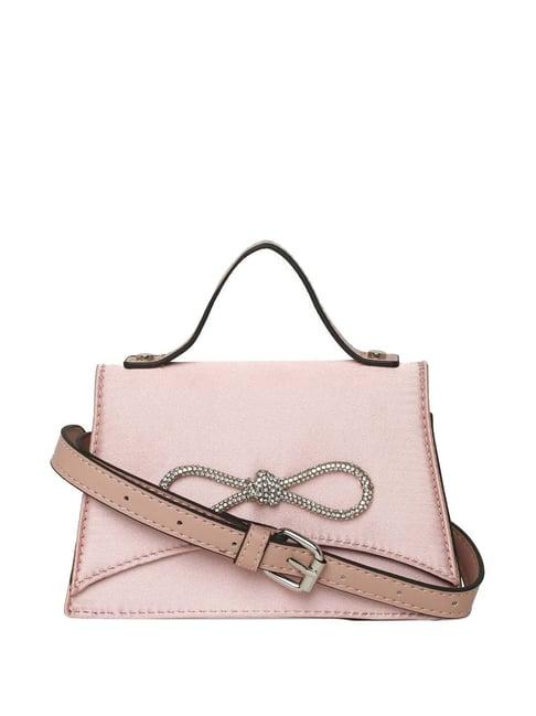 aldo pink solid medium satchel handbag