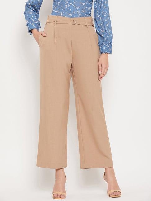 madame beige mid rise trousers