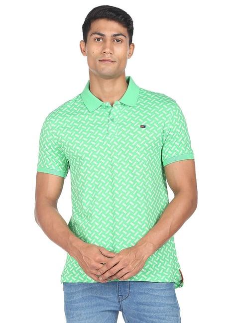 ad by arvind mint green slim fit polo t-shirt