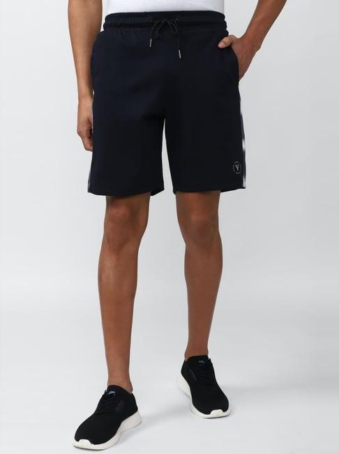 van heusen flex navy regular fit self pattern shorts