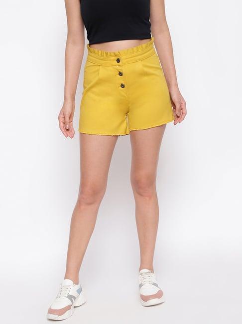 belliskey mustard denim shorts