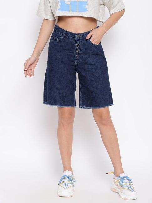 belliskey dark blue denim shorts