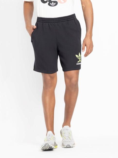 adidas originals black regular fit printed shorts