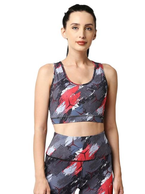 soie grey printed sports bra