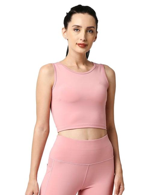 soie pink activewear crop top