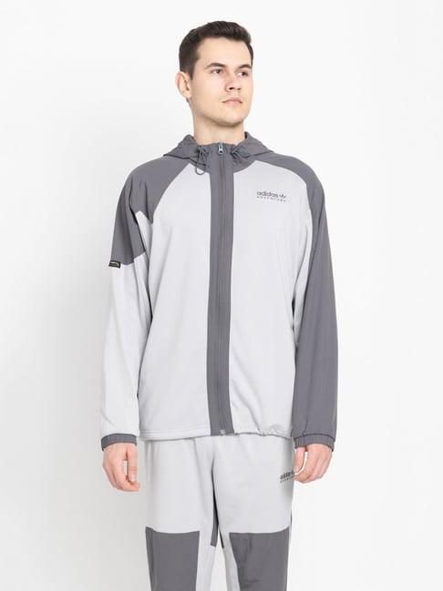 adidas originals grey regular fit adv sports hooded jacket