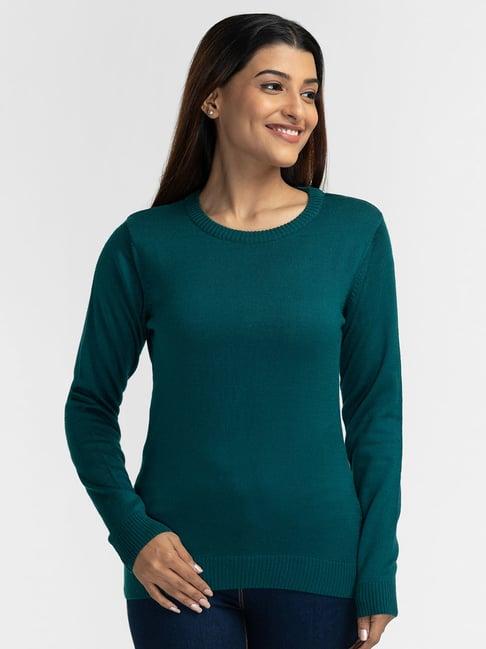 globus bottle green regular fit sweater