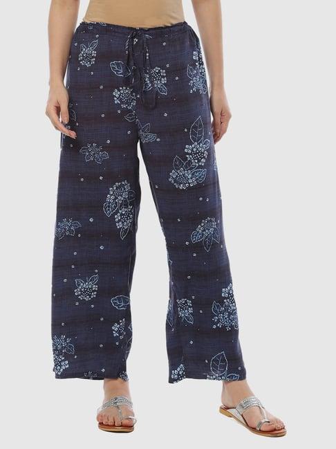 biba blue printed palazzos