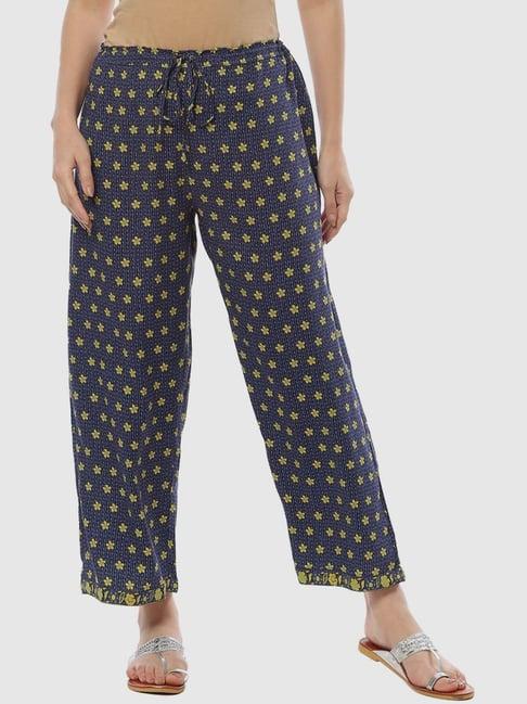 biba navy printed palazzos