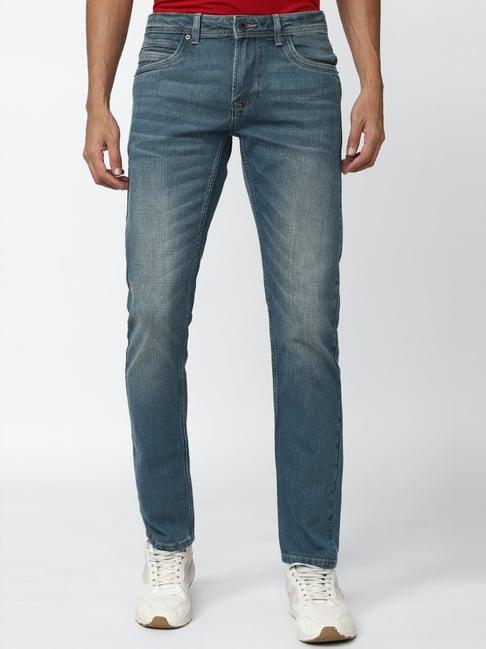 peter england jeans blue cotton regular fit jeans