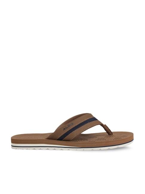 aldo men's tan thong sandals