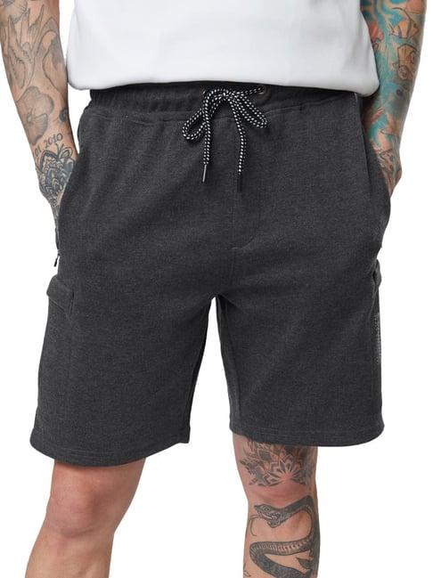 the souled store grey regular fit shorts