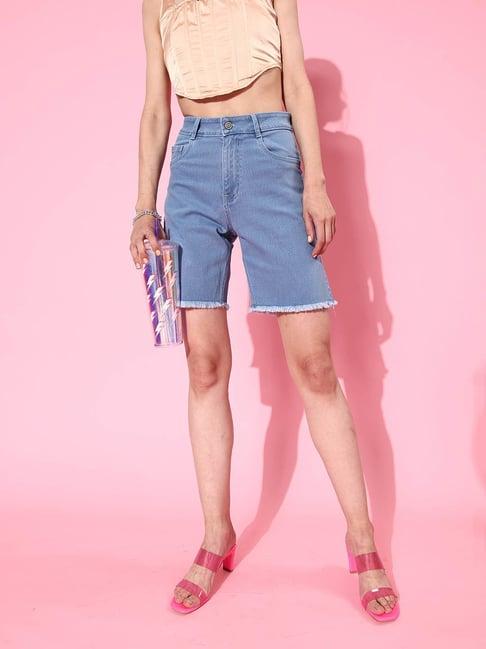 dolce crudo light blue denim shorts