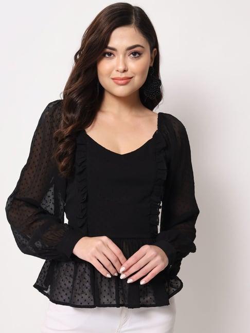 trend arrest black regular fit top