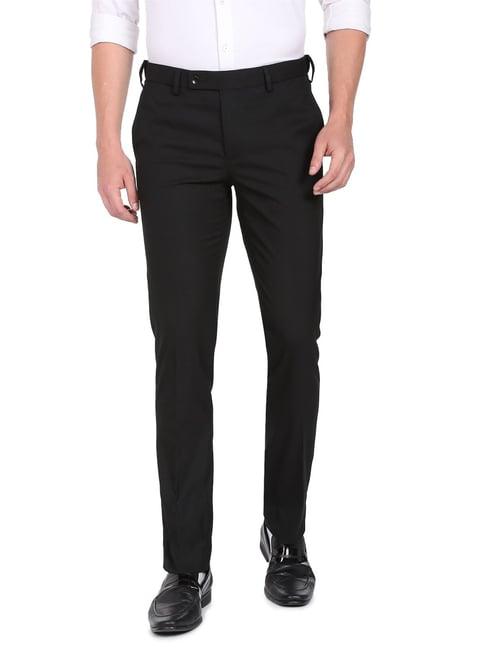 arrow black regular fit trousers