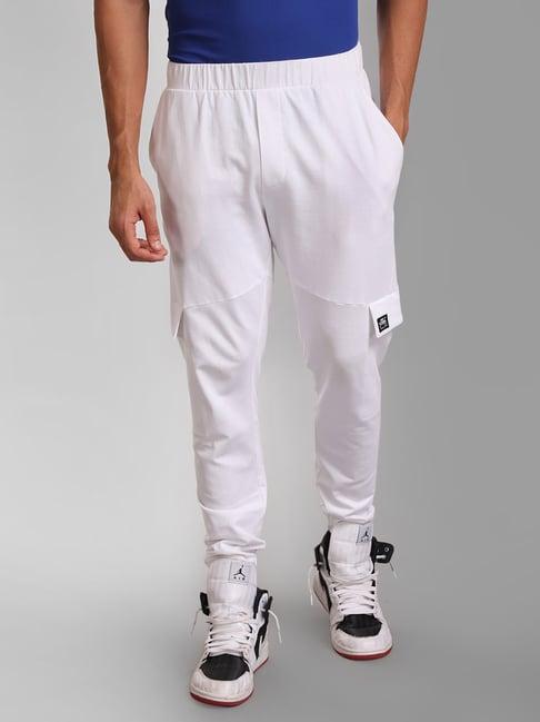 kazo white regular fit joggers