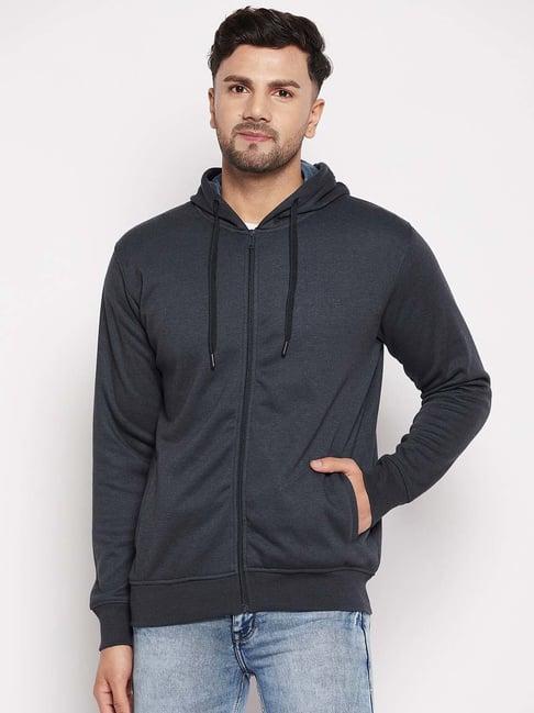 okane blue regular fit hooded sweatshirt