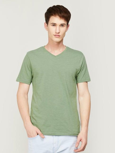 fame forever by lifestyle green cotton regular fit t-shirt