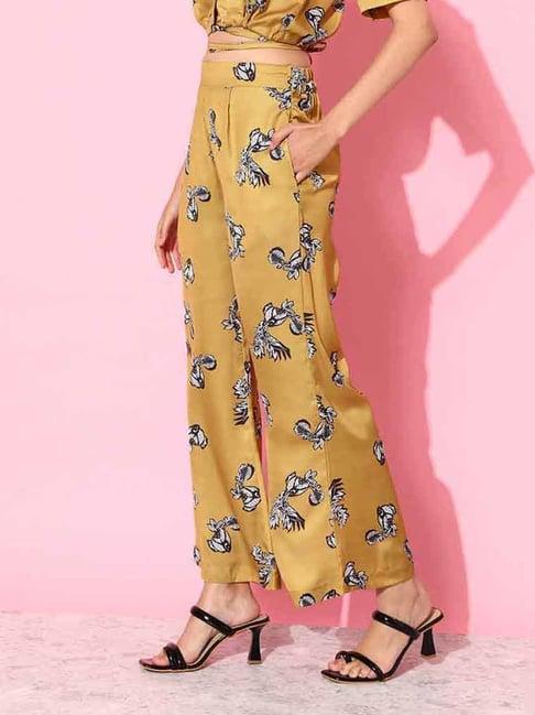 anvi be yourself gold printed palazzos