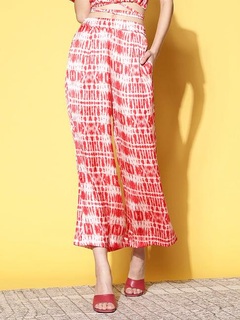 anvi be yourself red printed palazzos