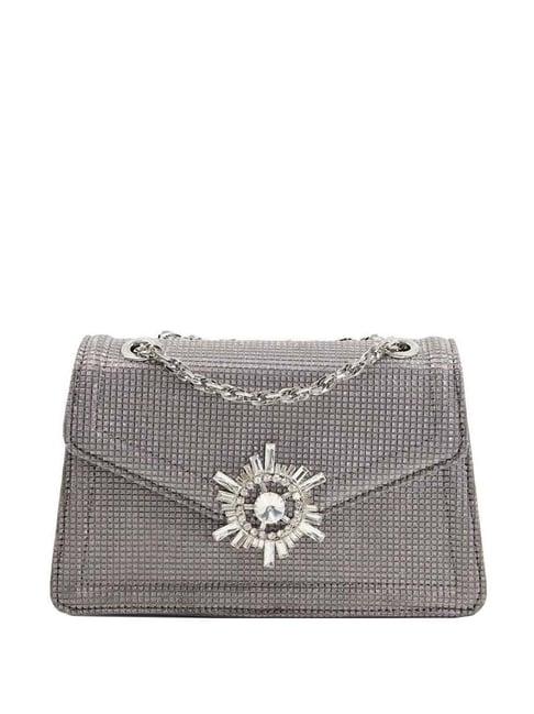 dune london grey embellished small sling handbag