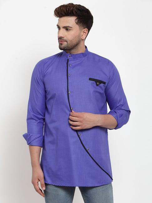 benstoke purple regular fit straight short kurta