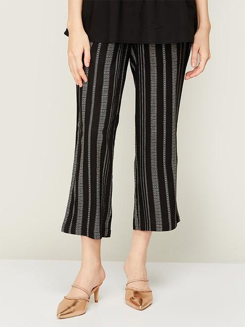 melange by lifestyle black printed pants