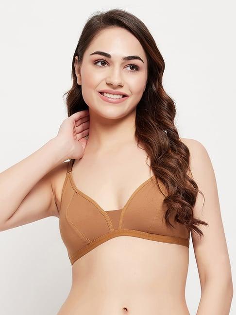 clovia beige half coverage non-padded demi cup bra