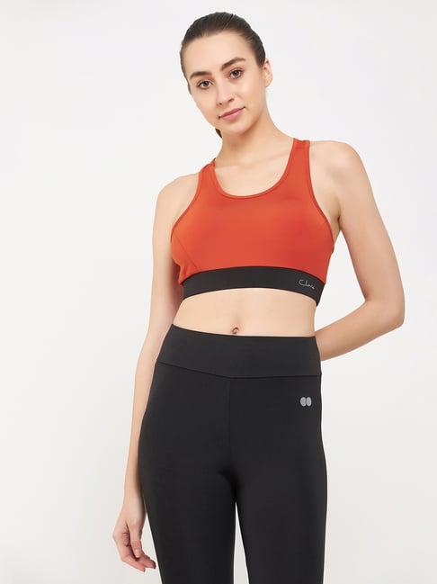 clovia rust sports bra