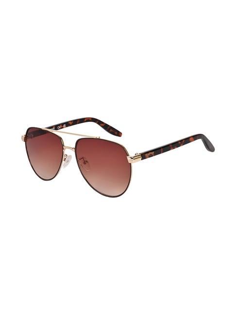 kenneth cole brown aviator uv protection sunglasses for women