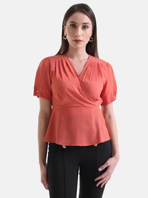 kazo pleated wrap top